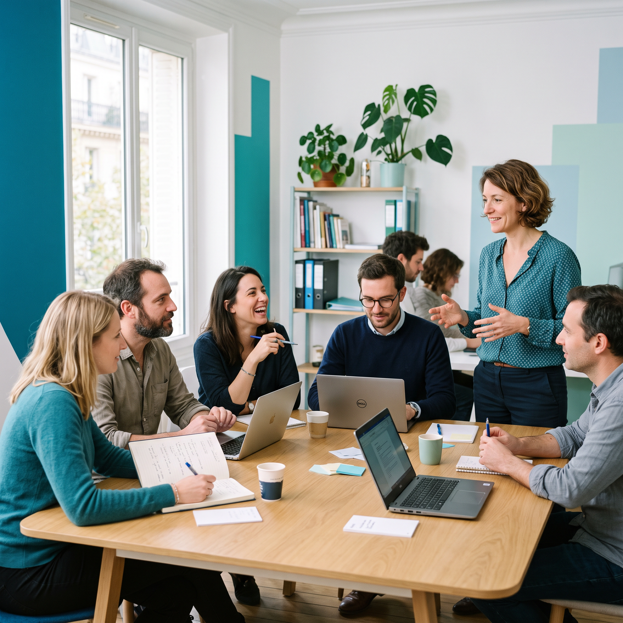 Équipe en formation dans les locaux d’une entreprise